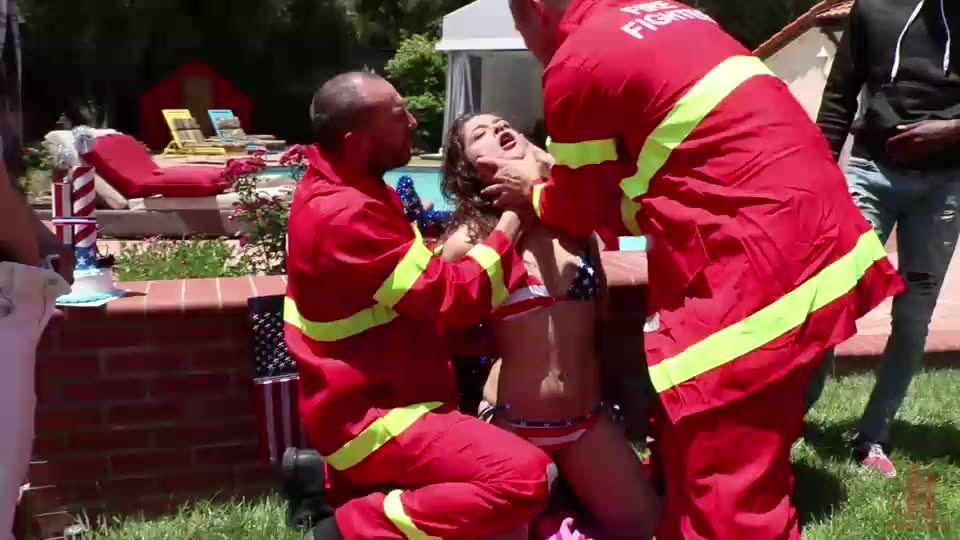 Out With A Bang: Victoria Voxxx’s Firework Party Busted on 4th of July (BoundGangBangs / Kink) Screenshot 9